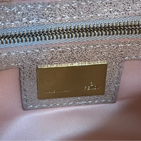 💕SOLD💕Fendi vintage zucchino monogram logo mama baguette rose gold shimmer - Picture 7 of 16